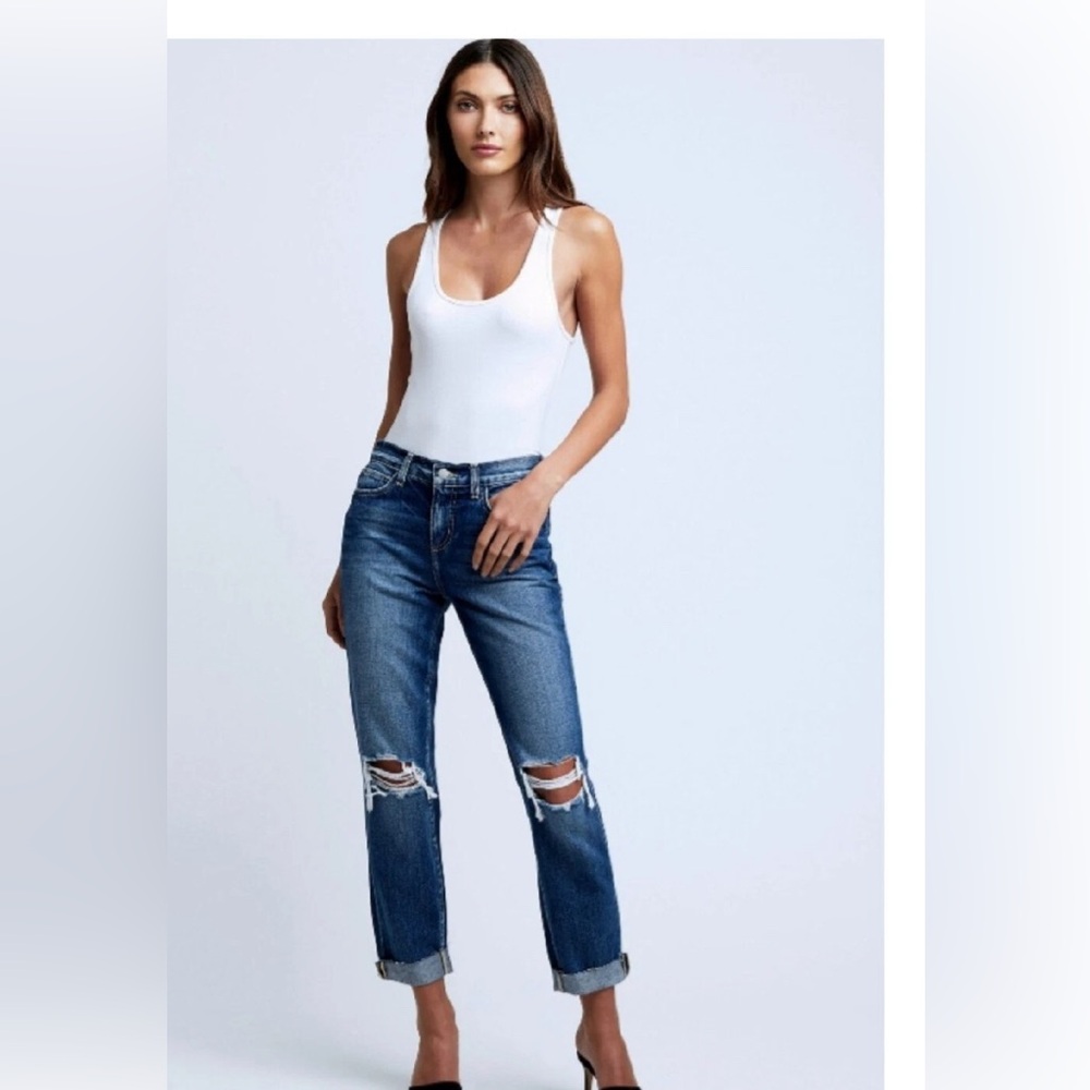 L’AGENCE cropped, cuffed jeans.
